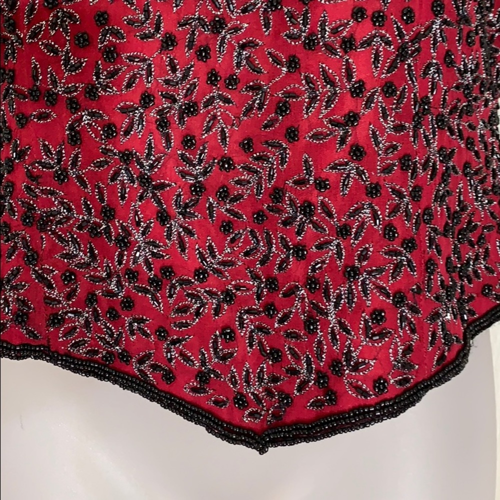 Papell Boutique Evening Silk Beaded Top - Picture 4 of 13